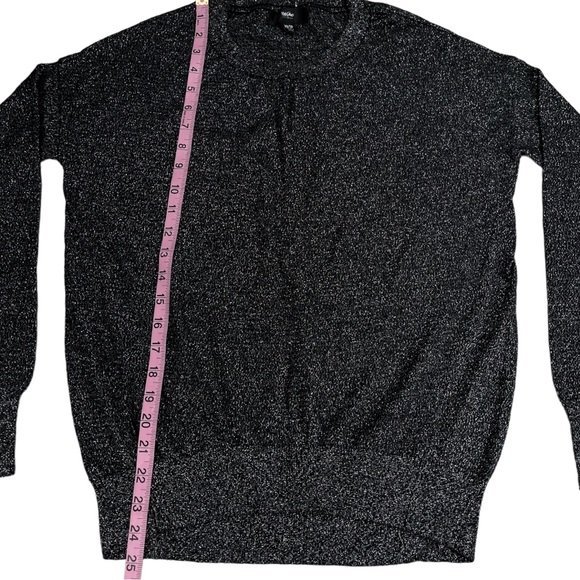 Mossimo size Xs oversized dark grey sweater, sparkly silver glittery design EUC - Picture 9 of 12